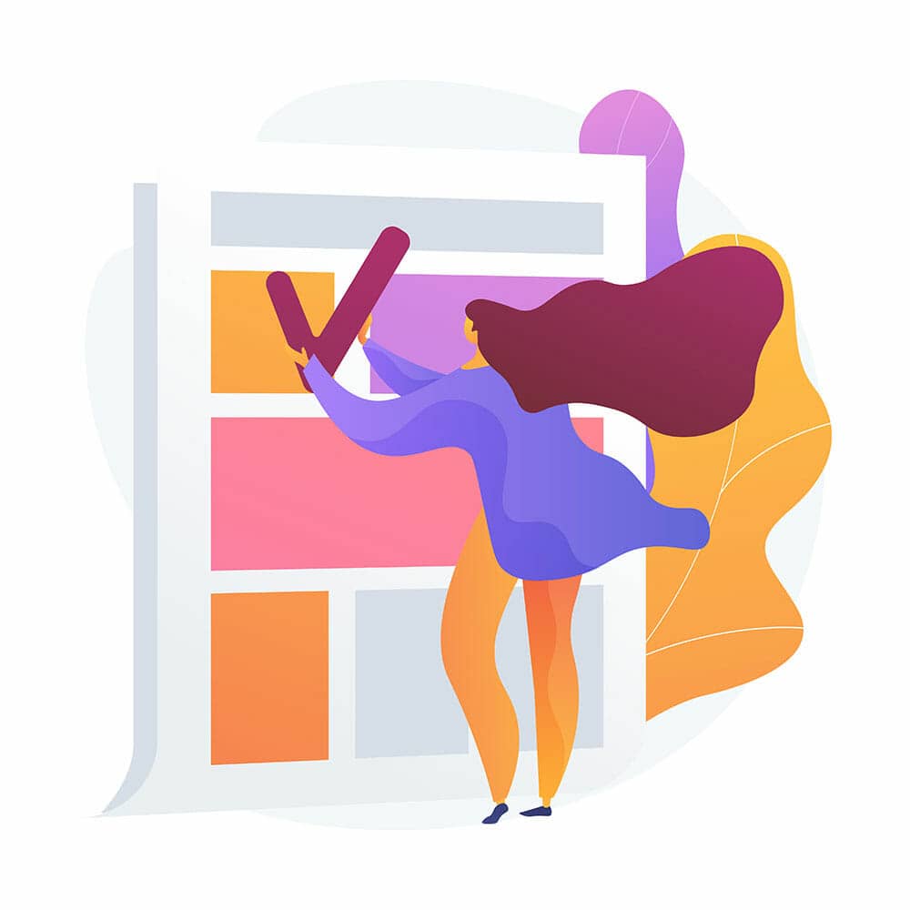 content-creation-illustration illustration of a woman checking off items on a page