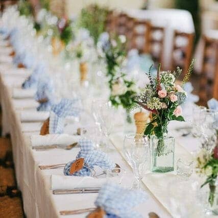 table setting at a rustic wedding
