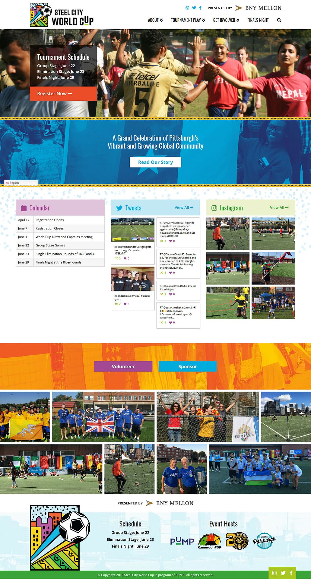 Steel City World Cup Homepage Mockup